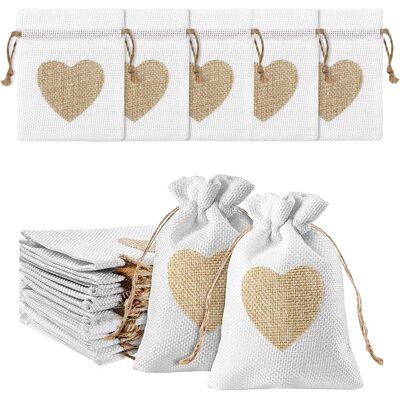 OEM 20 Petits Sacs En Jute (8 X 10 Cm) Décorés De Cœurs, Parfaits Pour Offrir Des Cadeaux, Des Bonbons Ou Du Rembourrage. Ces Sacs En Lin Sont Idéaux Pour Les Mariages, Les Fêtes Et Autres Occasions Spéci - Publicité OEM 20 Petits Sacs En Jute (8 X 10 Cm) Décorés De Cœurs, Parfaits Pour Offrir Des Cadeaux, Des Bonbons Ou Du Rembourrage. Ces Sacs En Lin Sont Idéaux Pour Les Mariages, Les Fêtes Et Autres Occasions Spéci - Publicité