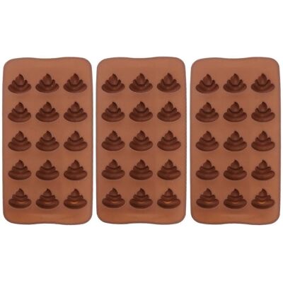 LISATR Lot De 3 Moules À Bonbons En Silicone En Forme De Caca (15 Pièces), Moules À Glaçons Et Desserts.-coffee - Publicité LISATR Lot De 3 Moules À Bonbons En Silicone En Forme De Caca (15 Pièces), Moules À Glaçons Et Desserts.-coffee - Publicité