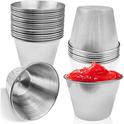 OEM 20 Petits Bols En Acier Inoxydable Pour Sauces, Vinaigrettes, Ketchup, Épices, Etc. Publicité OEM 20 Petits Bols En Acier Inoxydable Pour Sauces, Vinaigrettes, Ketchup, Épices, Etc. Publicité