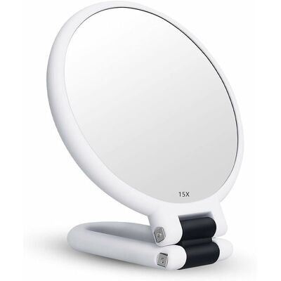 BRINSEA Miroir Grossissant X15 Double Face Miroir Pliable Avec Poignée, Miroir De Maquillage À Main Miroir À Palette De Coiffeurs Miroir Pliant Utilisé Pour Divers Détails De Maquillage (blanc) - Publicité BRINSEA Miroir Grossissant X15 Double Face Miroir Pliable Avec Poignée, Miroir De Maquillage À Main Miroir À Palette De Coiffeurs Miroir Pliant Utilisé Pour Divers Détails De Maquillage (blanc) - Publicité