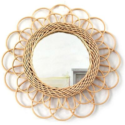 ALLAUVE Miroir De Maquillage Décoratif Innovant En Rotin Naturel, Accessoire De Photographie, Idéal Pour Coiffeuse, Salon Ou Salle De Bain. Publicité ALLAUVE Miroir De Maquillage Décoratif Innovant En Rotin Naturel, Accessoire De Photographie, Idéal Pour Coiffeuse, Salon Ou Salle De Bain. Publicité