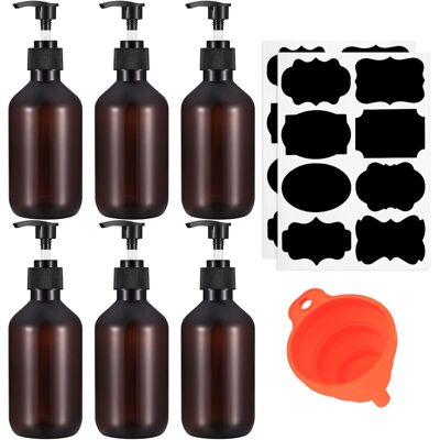 GRASSLIN 6 Pièces Distributeurs À Pompe De Savon Et De Lotion, 300 Ml Flacons Pompe Vides Plastique, Bouteille Récipient Pour Savon Liquide, Lotion, Shampooing Douche, Avec Entonnoir, Étiquette'parent'-'300ml- - Publicité GRASSLIN 6 Pièces Distributeurs À Pompe De Savon Et De Lotion, 300 Ml Flacons Pompe Vides Plastique, Bouteille Récipient Pour Savon Liquide, Lotion, Shampooing Douche, Avec Entonnoir, Étiquette'parent'-'300ml- - Publicité
