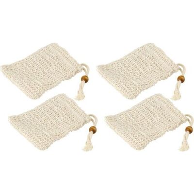 OEM Sacs À Savon Solides En Sisal – Lot De 4 Exfoliants Naturels Pour Peau Sensible, Biodégradables Et Zéro Déchet - Publicité OEM Sacs À Savon Solides En Sisal – Lot De 4 Exfoliants Naturels Pour Peau Sensible, Biodégradables Et Zéro Déchet - Publicité