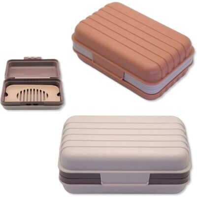 OEM Lot De 2 Porte-savons Portables Avec Couvercle, Couleurs Blanc Crème Et Saumon, Boite À Savon Pour Voyage, Randonnée, Camping - Publicité OEM Lot De 2 Porte-savons Portables Avec Couvercle, Couleurs Blanc Crème Et Saumon, Boite À Savon Pour Voyage, Randonnée, Camping - Publicité