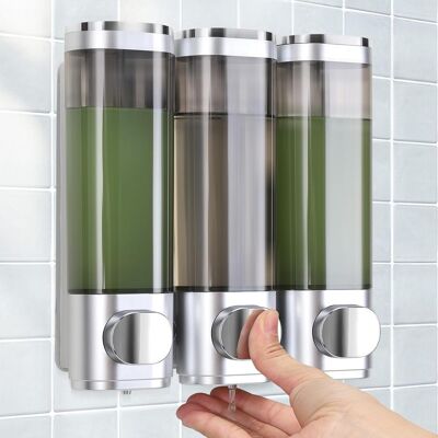 GRASSLIN Distributeur De Savon Mural, Distributeur De Gel Douche, Lot De 3 Distributeurs De Savon Sans Perçage, Distribution Uniforme De Liquide, Anti-fuite, Adapté Pour Shampooing, Gel Douche,'parent'argent'- - Publicité GRASSLIN Distributeur De Savon Mural, Distributeur De Gel Douche, Lot De 3 Distributeurs De Savon Sans Perçage, Distribution Uniforme De Liquide, Anti-fuite, Adapté Pour Shampooing, Gel Douche,'parent'argent'- - Publicité