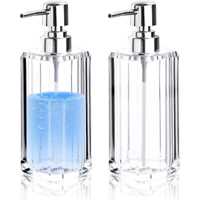 GRASSLIN Diskey Distributeur De Savon Pour Les Mains En Acrylique, Distributeur De Savon Liquide Moderne Transparent Pour Salle De Bain Et Cuisine, Bouteille De Lotion Lavante Épaisse Rechargeable Avec Pompe'p - Publicité GRASSLIN Diskey Distributeur De Savon Pour Les Mains En Acrylique, Distributeur De Savon Liquide Moderne Transparent Pour Salle De Bain Et Cuisine, Bouteille De Lotion Lavante Épaisse Rechargeable Avec Pompe'p - Publicité