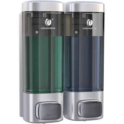 GRASSLIN Simple/double/triple 320ml Distributeur De Savon Liquide Mural Salle De Bains Douche Gel Shampooing Lotion Livraison Conteneur Bouteille Transparent'gris 320ml2'gris'320ml2 - Publicité GRASSLIN Simple/double/triple 320ml Distributeur De Savon Liquide Mural Salle De Bains Douche Gel Shampooing Lotion Livraison Conteneur Bouteille Transparent'gris 320ml2'gris'320ml2 - Publicité