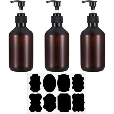 GRASSLIN 3 Pièces Distributeurs À Pompe De Savon Et De Lotion, 300 Ml Flacons Pompe Vides Plastique, Bouteille Récipient Pour Savon Liquide, Lotion, Shampooing Douche, Avec Étiquette'300ml-3pcs'-'300ml-3pcs - Publicité GRASSLIN 3 Pièces Distributeurs À Pompe De Savon Et De Lotion, 300 Ml Flacons Pompe Vides Plastique, Bouteille Récipient Pour Savon Liquide, Lotion, Shampooing Douche, Avec Étiquette'300ml-3pcs'-'300ml-3pcs - Publicité