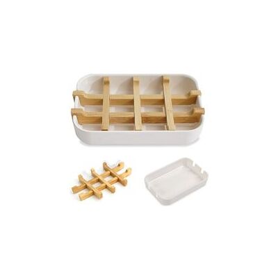 OEM Porte Savon En Bambou Bois, Naturel Bamboo Wood Soap Dish Holder Soap Saver Box Pour Shower, Carre Artisanal Porte Boîte Panier Savon Solide Main Pour Douche Lavabo Cuisine Evier (blanc) - Publicité OEM Porte Savon En Bambou Bois, Naturel Bamboo Wood Soap Dish Holder Soap Saver Box Pour Shower, Carre Artisanal Porte Boîte Panier Savon Solide Main Pour Douche Lavabo Cuisine Evier (blanc) - Publicité