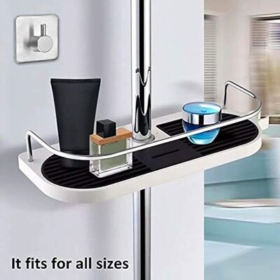 OEM Étagère De Douche Télescopique Réglable – Support Pour Shampooing, Savon Et Lotion – Installation Sans Perçage – Crochets Pour Serviettes Inclus - Publicité OEM Étagère De Douche Télescopique Réglable – Support Pour Shampooing, Savon Et Lotion – Installation Sans Perçage – Crochets Pour Serviettes Inclus - Publicité