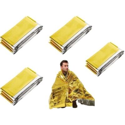 KOMIRO Couverture De Secours 4 Pièces - Couverture D'Urgence 160x210cm - Couverture Isolante Pour Trousse De Premiers Secours - Couverture De Premiers Secour - Publicité KOMIRO Couverture De Secours 4 Pièces - Couverture D'Urgence 160x210cm - Couverture Isolante Pour Trousse De Premiers Secours - Couverture De Premiers Secour - Publicité