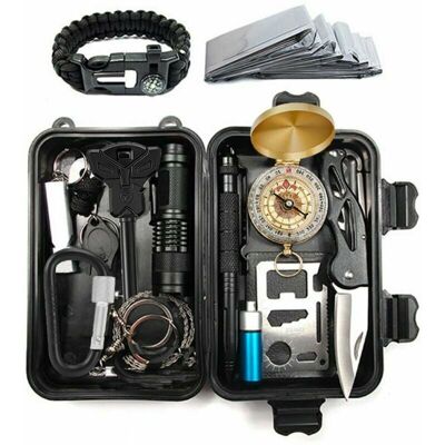 OEM Kit De Survie Complet + Trousse De Secours + Paille Filtrante + Sac + Pierre Allume Feu Couverture Pince Multifonction Outils Accessoire Militaire Boite Complète Gadget Premiers Soins Pêche Cisea Zhuo - Publicité OEM Kit De Survie Complet + Trousse De Secours + Paille Filtrante + Sac + Pierre Allume Feu Couverture Pince Multifonction Outils Accessoire Militaire Boite Complète Gadget Premiers Soins Pêche Cisea Zhuo - Publicité