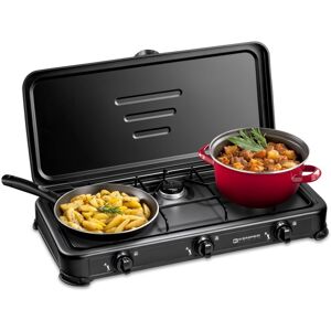 Réchaud Gaz Portable 3 Feux 3450w Noir Couvercle Plaque De Cuisson Kemper - Publicité Réchaud Gaz Portable 3 Feux 3450w Noir Couvercle Plaque De Cuisson Kemper - Publicité