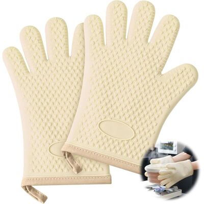 VEXXOL Lot De 2 Gants De Cuisine Résistants À La Chaleur Avec Doublure En Coton Et Silicone Épais Pour Avec Imperméables Et Anti-soie, Gants À Cinq Doigts Pour La Cuisson, Le Barbecue, Le Micro-ondes - Publicité VEXXOL Lot De 2 Gants De Cuisine Résistants À La Chaleur Avec Doublure En Coton Et Silicone Épais Pour Avec Imperméables Et Anti-soie, Gants À Cinq Doigts Pour La Cuisson, Le Barbecue, Le Micro-ondes - Publicité