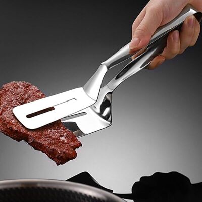 ECHOO Spatule En Acier Inoxydable Pour La Cuisine, Pince À Steak Pour Barbecue - Publicité ECHOO Spatule En Acier Inoxydable Pour La Cuisine, Pince À Steak Pour Barbecue - Publicité