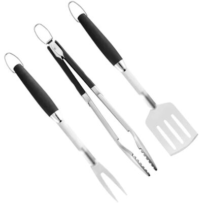 Ensemble De 3 Ustensiles De Barbecue En Acier Inoxydable : Fourchette, Pince Et Spatule. Ustensiles De Cuisine Multifonctionnels Et Portables.-aquaforge - Publicité Ensemble De 3 Ustensiles De Barbecue En Acier Inoxydable : Fourchette, Pince Et Spatule. Ustensiles De Cuisine Multifonctionnels Et Portables.-aquaforge - Publicité