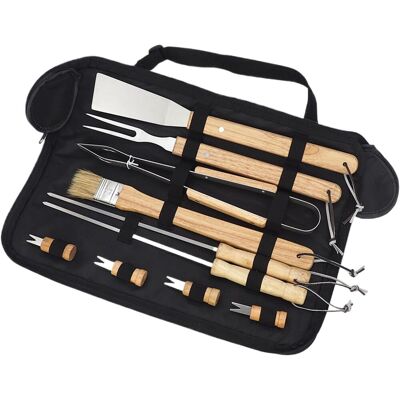 AIAILIKILL Ensemble D'Ustensiles Pour Barbecue 10 Ustensiles De Cuisine En Acier Inoxydable Avec Poignées Bois Kit Portable Spatule, Pinces, Fourchette, Brosse Jardin, Camping, Pique - - Publicité AIAILIKILL Ensemble D'Ustensiles Pour Barbecue 10 Ustensiles De Cuisine En Acier Inoxydable Avec Poignées Bois Kit Portable Spatule, Pinces, Fourchette, Brosse Jardin, Camping, Pique - - Publicité