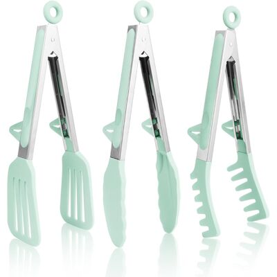 AQUAFORGE Pinces De Cuisine En Acier Inoxydable, Pinces De Cuisine En Silicone, Pinces À Barbecue, Pinces De Cuisine, Pinces À Spaghetti - Publicité AQUAFORGE Pinces De Cuisine En Acier Inoxydable, Pinces De Cuisine En Silicone, Pinces À Barbecue, Pinces De Cuisine, Pinces À Spaghetti - Publicité