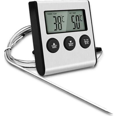 SANS MARQUE 1 Pièce Grand Thermomètre Numérique Lcd Pour Cuisson Des Aliments Et De La Viande, Pour Fumoir, Four, Barbecue, Gril, Horloge, Minuterie Avec Sonde De Température En Acier Inoxydable - Publicité SANS MARQUE 1 Pièce Grand Thermomètre Numérique Lcd Pour Cuisson Des Aliments Et De La Viande, Pour Fumoir, Four, Barbecue, Gril, Horloge, Minuterie Avec Sonde De Température En Acier Inoxydable - Publicité