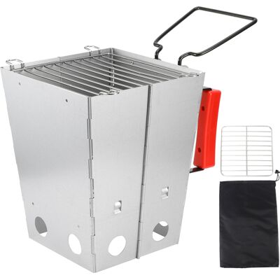 A MOON Réchaud Pliant De Camping En Acier Inoxydable, Portable, Barbecue Avec Grille Et Sac De Rangement - Publicité A MOON Réchaud Pliant De Camping En Acier Inoxydable, Portable, Barbecue Avec Grille Et Sac De Rangement - Publicité