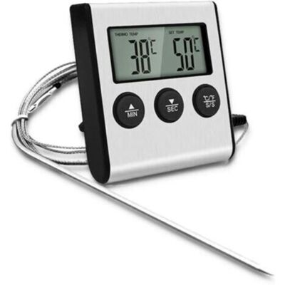 SCORPIO 1 Pièce Grand Thermomètre Numérique Lcd Pour Cuisson Des Aliments Et De La Viande, Pour Fumoir, Four, Barbecue, Gril, Horloge, Minuterie Avec Sonde De Température En Acier Inoxydable - Publicité SCORPIO 1 Pièce Grand Thermomètre Numérique Lcd Pour Cuisson Des Aliments Et De La Viande, Pour Fumoir, Four, Barbecue, Gril, Horloge, Minuterie Avec Sonde De Température En Acier Inoxydable - Publicité