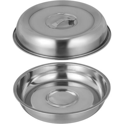 VEXXOL Couvercle Rond Acier Inoxydable 20 Cm - Pour Barbecue Plancha Cuisson Extérieure - Lot De 2 - Publicité VEXXOL Couvercle Rond Acier Inoxydable 20 Cm - Pour Barbecue Plancha Cuisson Extérieure - Lot De 2 - Publicité