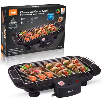 BLOSSOM Plaque Grill Électrique Teppanyaki 6 Personnes Thermostat Réglable Barbecue Intérieur Camping Fête Maison Noir - Publicité BLOSSOM Plaque Grill Électrique Teppanyaki 6 Personnes Thermostat Réglable Barbecue Intérieur Camping Fête Maison Noir - Publicité