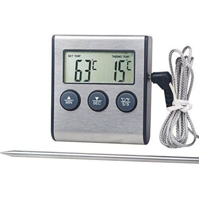 FANGMEDIA Thermomètre À Viande Numérique Magnétique 'kitchen' Avec Minuterie, Pile Incluse Noir Argent - Thermomètre Pour Aliments Viande Barbecue Four Universel - Publicité FANGMEDIA Thermomètre À Viande Numérique Magnétique 'kitchen' Avec Minuterie, Pile Incluse Noir Argent - Thermomètre Pour Aliments Viande Barbecue Four Universel - Publicité