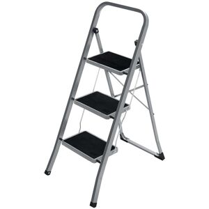 HELLOSHOP26 Échelle Domestique À 3 Marche Pliable Largeur De Marche 20 Cm Antidérapant Avec Barre D’appui Charge 150 Kg En Acier Gris - Publicité HELLOSHOP26 Échelle Domestique À 3 Marche Pliable Largeur De Marche 20 Cm Antidérapant Avec Barre D’appui Charge 150 Kg En Acier Gris - Publicité