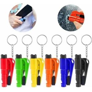 JALLERIA Lot De 6 Porte-clés 3 En 1 Pour Brise-vitre De Voiture, Outil Multifonction Pour Sauver La Vie, Outil D'Urgence Avec Brise-vitre Et Coupe-ceinture De Sécurité, Outil De Sécurité - Publicité JALLERIA Lot De 6 Porte-clés 3 En 1 Pour Brise-vitre De Voiture, Outil Multifonction Pour Sauver La Vie, Outil D'Urgence Avec Brise-vitre Et Coupe-ceinture De Sécurité, Outil De Sécurité - Publicité