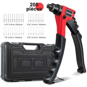 HELLOSHOP26 Riveteuse Manuelle Avec 4 Embouts Et 200 Rivets Lot De 1 Dimensions 21 X 11 X 2,5 Cm Conception Ergonomique En Aluminium Noir - Publicité HELLOSHOP26 Riveteuse Manuelle Avec 4 Embouts Et 200 Rivets Lot De 1 Dimensions 21 X 11 X 2,5 Cm Conception Ergonomique En Aluminium Noir - Publicité