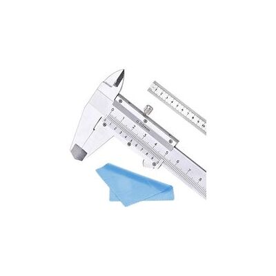 ENLENK Pied À Coulisse Acier Inoxydable Vernier Caliper 150mm 6'' Caliper Outil De Mesure De Micromètre Caliper Avec Une Règle En Acier De 15 Cm Et Chiffon De Nettoyage - Publicité ENLENK Pied À Coulisse Acier Inoxydable Vernier Caliper 150mm 6'' Caliper Outil De Mesure De Micromètre Caliper Avec Une Règle En Acier De 15 Cm Et Chiffon De Nettoyage - Publicité