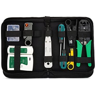 MOXIE Kit D'Outils De Réparation Réseau, Outil De Sertissage, Testeur De Câble, Connecteurs, Pince À Sertir D'Outil Approprié Au Bricolage Ordinateur Pour Rj45 Rj11 Cat5e Cat 6 Testeur De Câble - Publicité MOXIE Kit D'Outils De Réparation Réseau, Outil De Sertissage, Testeur De Câble, Connecteurs, Pince À Sertir D'Outil Approprié Au Bricolage Ordinateur Pour Rj45 Rj11 Cat5e Cat 6 Testeur De Câble - Publicité