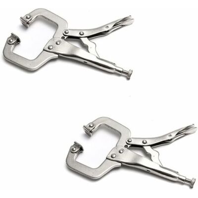 ABYSSE Lot De 2 Colliers De Serrage De 22,9 Cm Avec Patins Pivotants En Acier Pince Étau De Soudage - Publicité ABYSSE Lot De 2 Colliers De Serrage De 22,9 Cm Avec Patins Pivotants En Acier Pince Étau De Soudage - Publicité