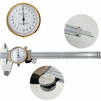 Barkbusterscadran Étriers 0-150mm 0.02mm Haute Précision Industrie Acier Inoxydable Vernier Caliper Pied À Coulisse À Cadran Outil De Mesure Métrique Antichoc - Publicité Barkbusterscadran Étriers 0-150mm 0.02mm Haute Précision Industrie Acier Inoxydable Vernier Caliper Pied À Coulisse À Cadran Outil De Mesure Métrique Antichoc - Publicité