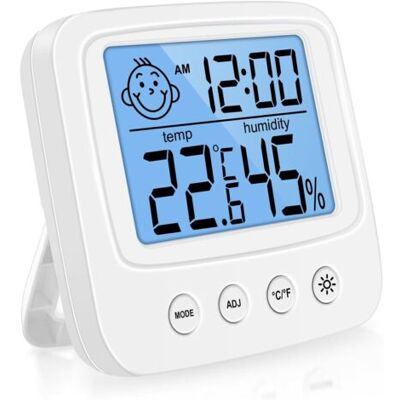ABYSSE Thermomètre Hygromètre Numérique D'Intérieur Haute Précision, Hygromètre Numérique D'Intérieur, Thermomètre Numérique De Bureau Avec Surveillance De La Température Et De L'Humidité - Rétroéclairage - - Publicité ABYSSE Thermomètre Hygromètre Numérique D'Intérieur Haute Précision, Hygromètre Numérique D'Intérieur, Thermomètre Numérique De Bureau Avec Surveillance De La Température Et De L'Humidité - Rétroéclairage - - Publicité