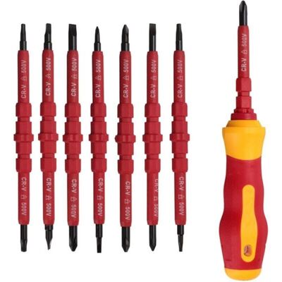 MOXIE Lot De 7 Tournevis Électricien Isolé 500v Avec Tournevis Testeur, Screwdriver Insulated Avec Poignée, Tournevis Isolant Magnétique Interchangeable, Kit D'Outils De Réparation - Publicité MOXIE Lot De 7 Tournevis Électricien Isolé 500v Avec Tournevis Testeur, Screwdriver Insulated Avec Poignée, Tournevis Isolant Magnétique Interchangeable, Kit D'Outils De Réparation - Publicité