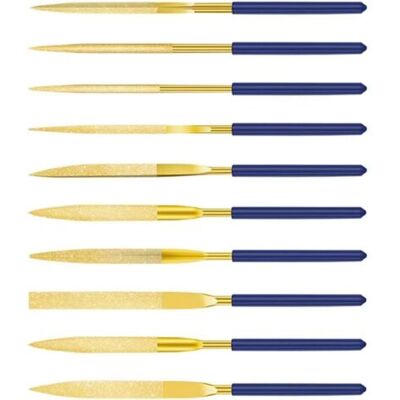 KOMIRO Plat Fichier Ensemble, 10 Pièces Mini Lime À Aiguilles, Limes À Aiguilles Diamantées, Jeu De Limes Aiguille, Pour Bricolage Boiserie Métal Plastique Verre Bijoux (180 Mm) - Publicité KOMIRO Plat Fichier Ensemble, 10 Pièces Mini Lime À Aiguilles, Limes À Aiguilles Diamantées, Jeu De Limes Aiguille, Pour Bricolage Boiserie Métal Plastique Verre Bijoux (180 Mm) - Publicité