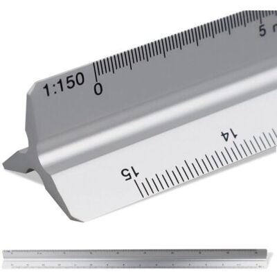 ABYSSE Règle D'Architecte Triangle À Échelle De 30cm Échelle: 1:20-1:25-1:50-1:75-1:10 Matière: Aluminium Scalimètre (thirty) - Publicité ABYSSE Règle D'Architecte Triangle À Échelle De 30cm Échelle: 1:20-1:25-1:50-1:75-1:10 Matière: Aluminium Scalimètre (thirty) - Publicité