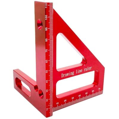 MOXIE Jauge Carrée En Alliage D'Aluminium - Angle De 45/90 Degrés - Règle En T 3d - Outil De Mesure Pour Le Travail Du Bois - Pour Charpentier (rouge) - Publicité MOXIE Jauge Carrée En Alliage D'Aluminium - Angle De 45/90 Degrés - Règle En T 3d - Outil De Mesure Pour Le Travail Du Bois - Pour Charpentier (rouge) - Publicité