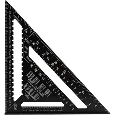 ABYSSE Équerre Triangulaire Métrique Professionnelle, 30 Cm/300 Mm, Équerre De Menuisier De Haute Précision, Rapporteur En Alliage D'Aluminium Pour Le Travail Du Bois, Outil De Mesure D'Angles Rapide, Noire - Publicité ABYSSE Équerre Triangulaire Métrique Professionnelle, 30 Cm/300 Mm, Équerre De Menuisier De Haute Précision, Rapporteur En Alliage D'Aluminium Pour Le Travail Du Bois, Outil De Mesure D'Angles Rapide, Noire - Publicité