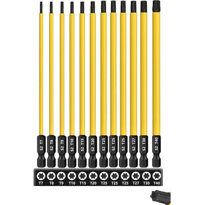 SANS MARQUE Lot De 12 Embouts De Tournevis Torx Magnétiques De 150 Mm - Tige Hexagonale - En Acier S2 - Embouts Longs - Outils T7-t40 - Publicité SANS MARQUE Lot De 12 Embouts De Tournevis Torx Magnétiques De 150 Mm - Tige Hexagonale - En Acier S2 - Embouts Longs - Outils T7-t40 - Publicité