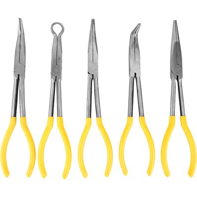 WEYTOLL Pince À Nez À Aiguille Longue En Acier Au Carbone, Outil Manuel En Forme De O Avec Poignée Antidérapante 5 Pièces - Publicité WEYTOLL Pince À Nez À Aiguille Longue En Acier Au Carbone, Outil Manuel En Forme De O Avec Poignée Antidérapante 5 Pièces - Publicité