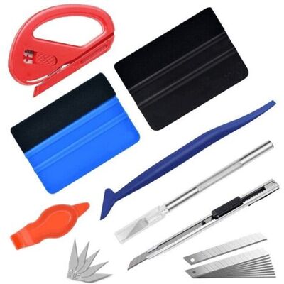 ABYSSE Kit Covering Outils De Film De Fenêtre De Voiture Vinyle, Kit De Raclettes Accessoires Voiture, Avec Raclette En Feutre, Couteau Pour Passe-temps - Publicité ABYSSE Kit Covering Outils De Film De Fenêtre De Voiture Vinyle, Kit De Raclettes Accessoires Voiture, Avec Raclette En Feutre, Couteau Pour Passe-temps - Publicité