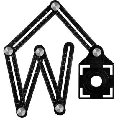 ABYSSE Règle De Mesure Multi-angles Avec Trou De Positionnement, Gabarit D'Angle À 6 Côtés En Alliage D'Aluminium, Outil De Mesure, Noir - Publicité ABYSSE Règle De Mesure Multi-angles Avec Trou De Positionnement, Gabarit D'Angle À 6 Côtés En Alliage D'Aluminium, Outil De Mesure, Noir - Publicité