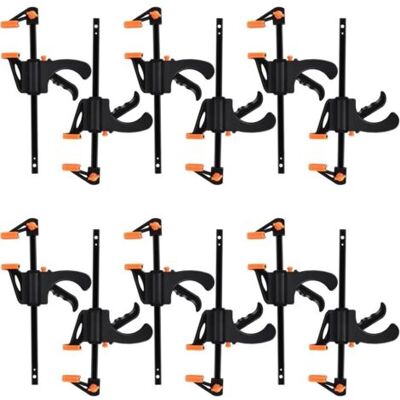 ABYSSE Lot De 10 Serres-joints À Une Main – Force De Serrage 11 Kg – Plage De Serrage 35 À 100 Mm – Coussinets En Plastique Haute Qualité - Publicité ABYSSE Lot De 10 Serres-joints À Une Main – Force De Serrage 11 Kg – Plage De Serrage 35 À 100 Mm – Coussinets En Plastique Haute Qualité - Publicité