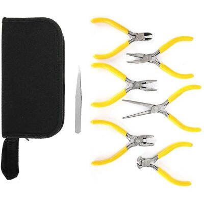 LAVVE Kit De 6 Pinces Professionnelles Pour Bijoux, Comprenant Une Pince À Bec Long Coudé, Pour La Fabrication De Bijoux Diy. Publicité LAVVE Kit De 6 Pinces Professionnelles Pour Bijoux, Comprenant Une Pince À Bec Long Coudé, Pour La Fabrication De Bijoux Diy. Publicité