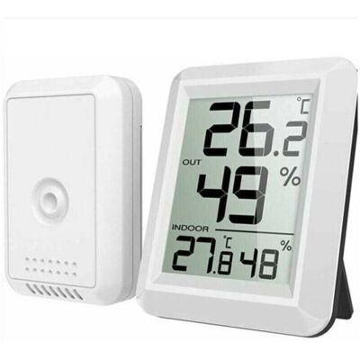 ABYSSE Thermomètre Intérieur Et Extérieur, Thermomètre Connecté Avec Capteur Extérieure Sans Fil, Thermomètre Hygrometre Numérique Avec Grand Ecran Lcd - Publicité ABYSSE Thermomètre Intérieur Et Extérieur, Thermomètre Connecté Avec Capteur Extérieure Sans Fil, Thermomètre Hygrometre Numérique Avec Grand Ecran Lcd - Publicité