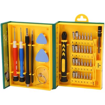 WEYTOLL Kit De 38 Pièces Comprenant Un Manche De Tournevis, Une Tige De Connexion, Une Ventouse, Une Pince À Épiler Et Un Étui. Publicité WEYTOLL Kit De 38 Pièces Comprenant Un Manche De Tournevis, Une Tige De Connexion, Une Ventouse, Une Pince À Épiler Et Un Étui. Publicité