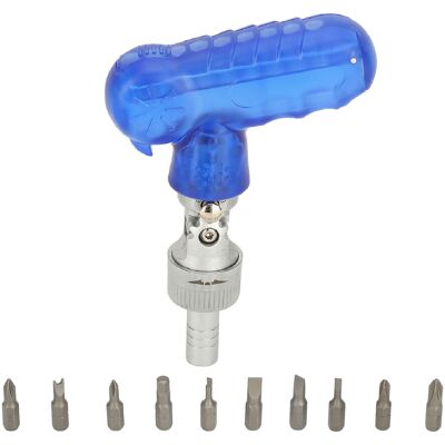 WEYTOLL Kit De Tournevis À Cliquet 10 En 1, Mini Ouvre-bouteille Domestique Multifonction Portable En Forme De T Bleu - Publicité WEYTOLL Kit De Tournevis À Cliquet 10 En 1, Mini Ouvre-bouteille Domestique Multifonction Portable En Forme De T Bleu - Publicité